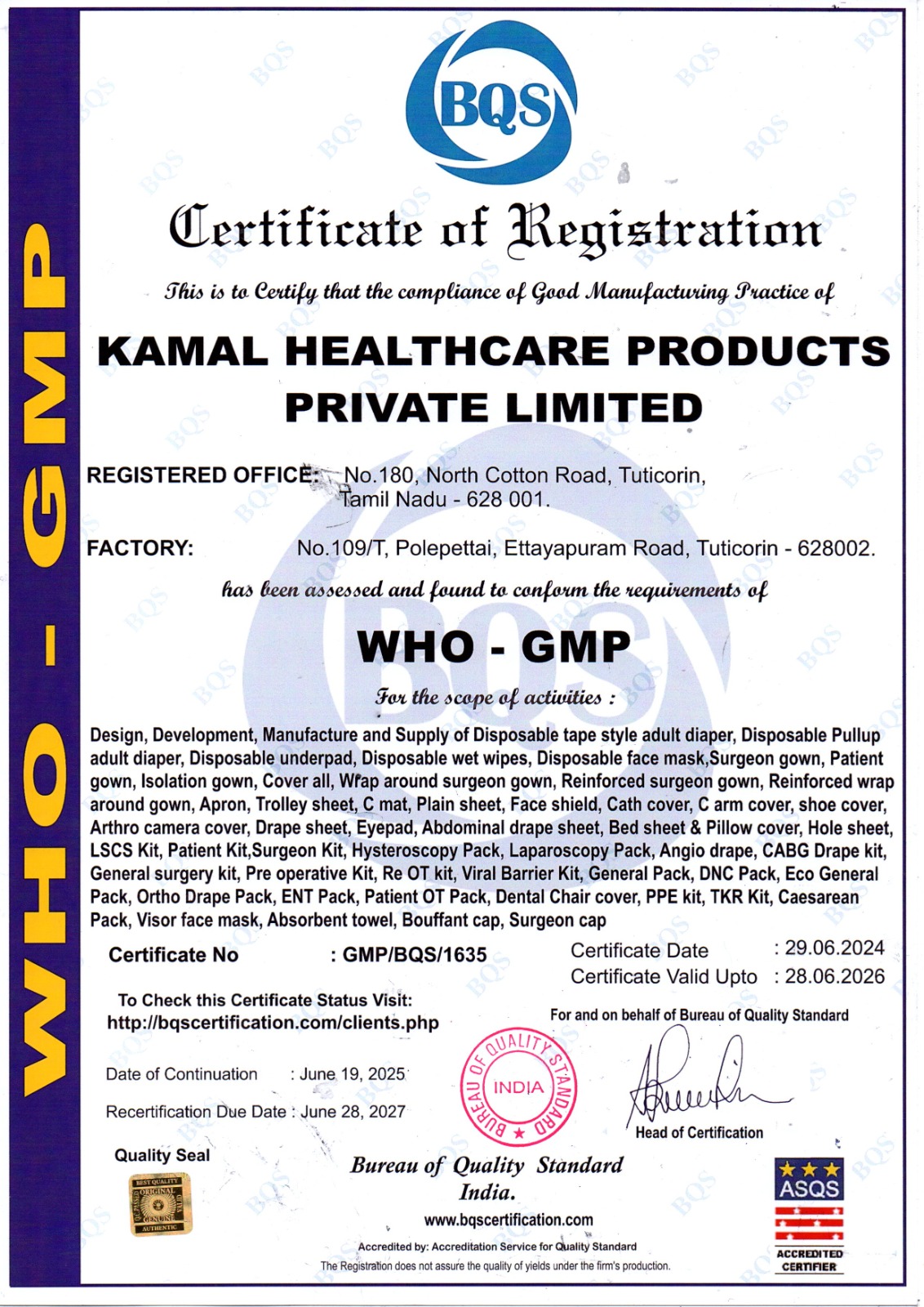 GMP Certificate