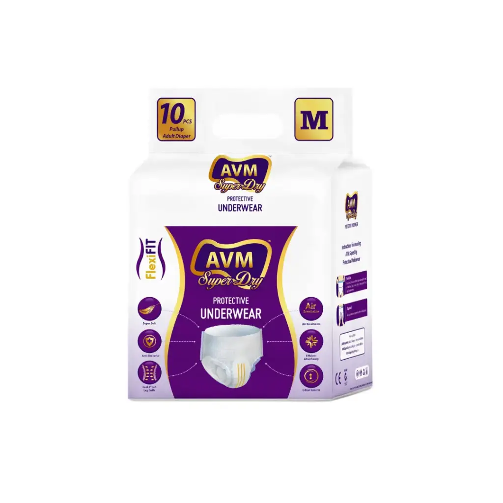 AVM Super Dry Protective Underwear Pull Up Adult Diaper | Unisex | Pack of 1 (10 Pcs)